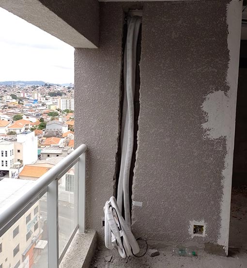 Obras de infraestrutura de ar condicionado